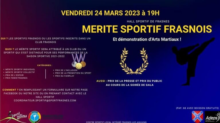 la Soirée des Mérites sportifs de Frasnes lez Anvaing 2023:Section Athlétisme Handisport.