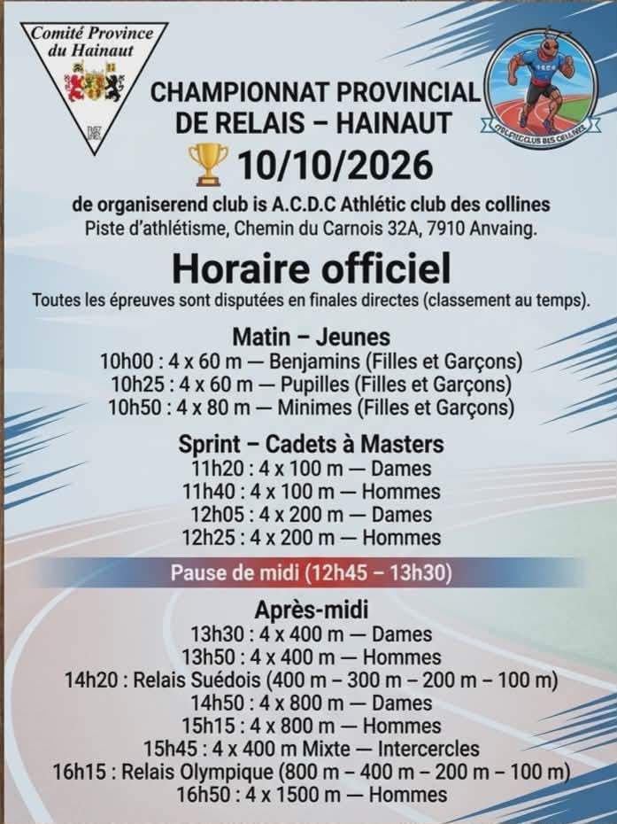 CHAMPIONNAT PROVINCIAL DE RELAIS – HAINAUT Messenger creation 15FE016A 3031 45C1 8552 398CC6DC67A0